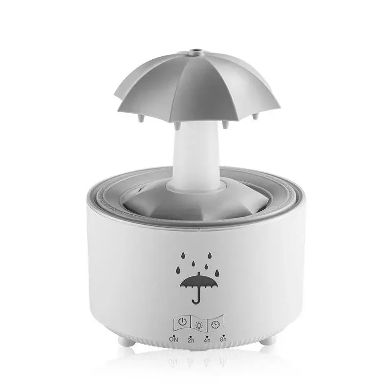Umidificador Cloud Rain, difusor de aroma de óleo essencial com controle remoto, luz noturna, fonte de mesa, som de gota d'água para casa