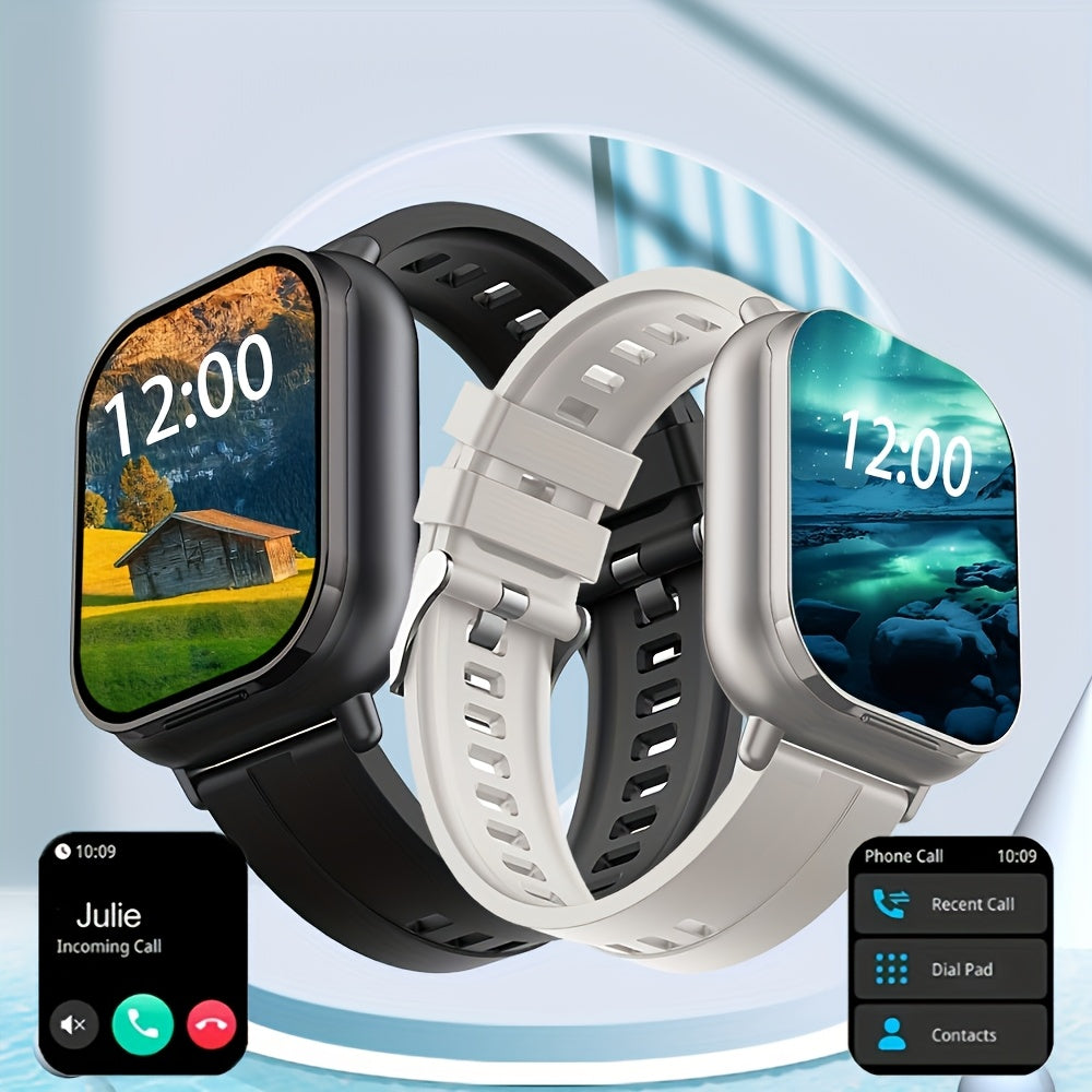 Relógio inteligente LIGE com fones de ouvido, tela quadrada HD, bateria de longa duração de 250 mAh, pulseira de aço inoxidável/silicone, chamadas sem fio e controle de música, pulseira inteligente para esportes ao ar l