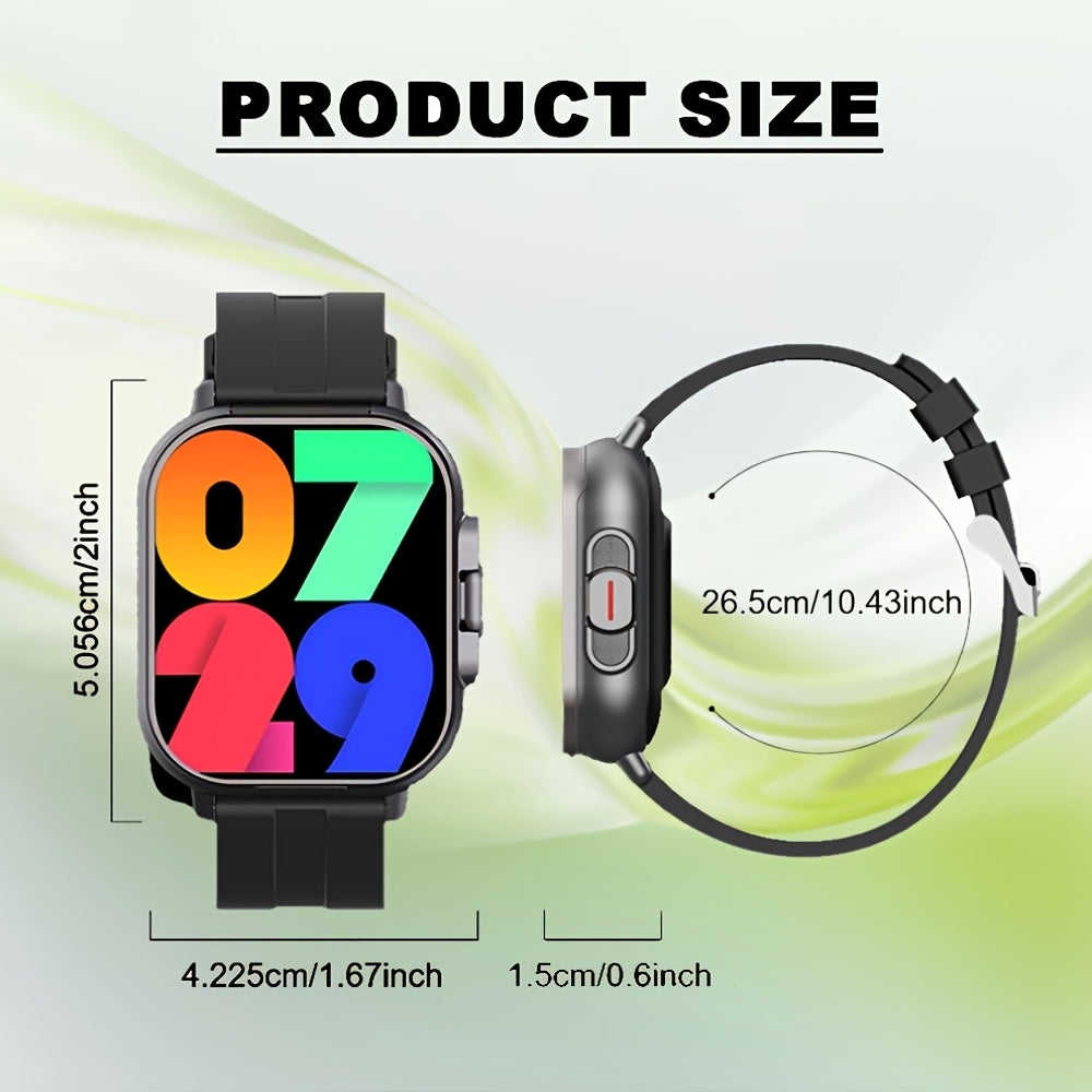Relógio inteligente LIGE com fones de ouvido, tela quadrada HD, bateria de longa duração de 250 mAh, pulseira de aço inoxidável/silicone, chamadas sem fio e controle de música, pulseira inteligente para esportes ao ar l